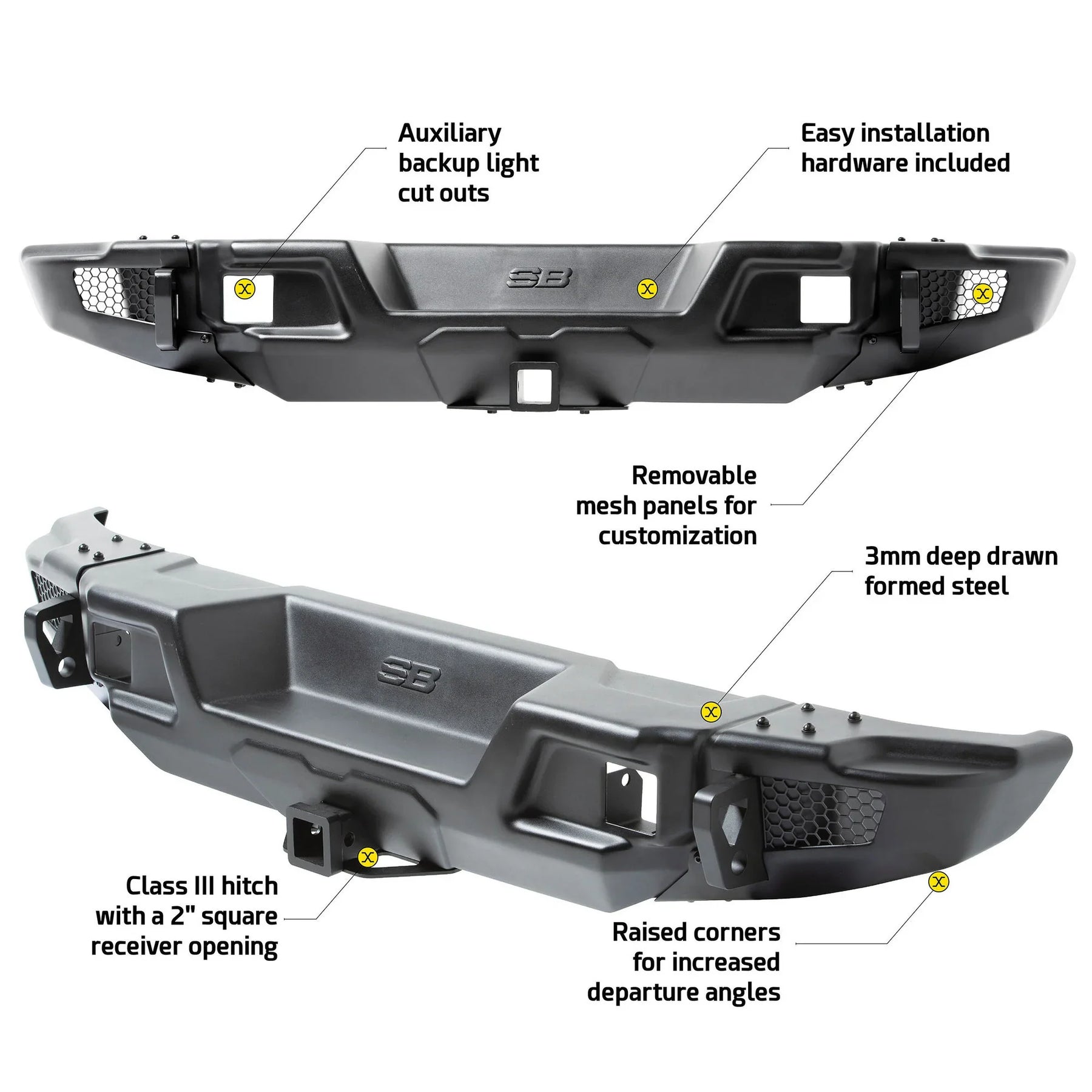 Smittybilt Stryker Modular Rear Bumper For 2018-2026 Jeep Wrangler JL - Recon Recovery