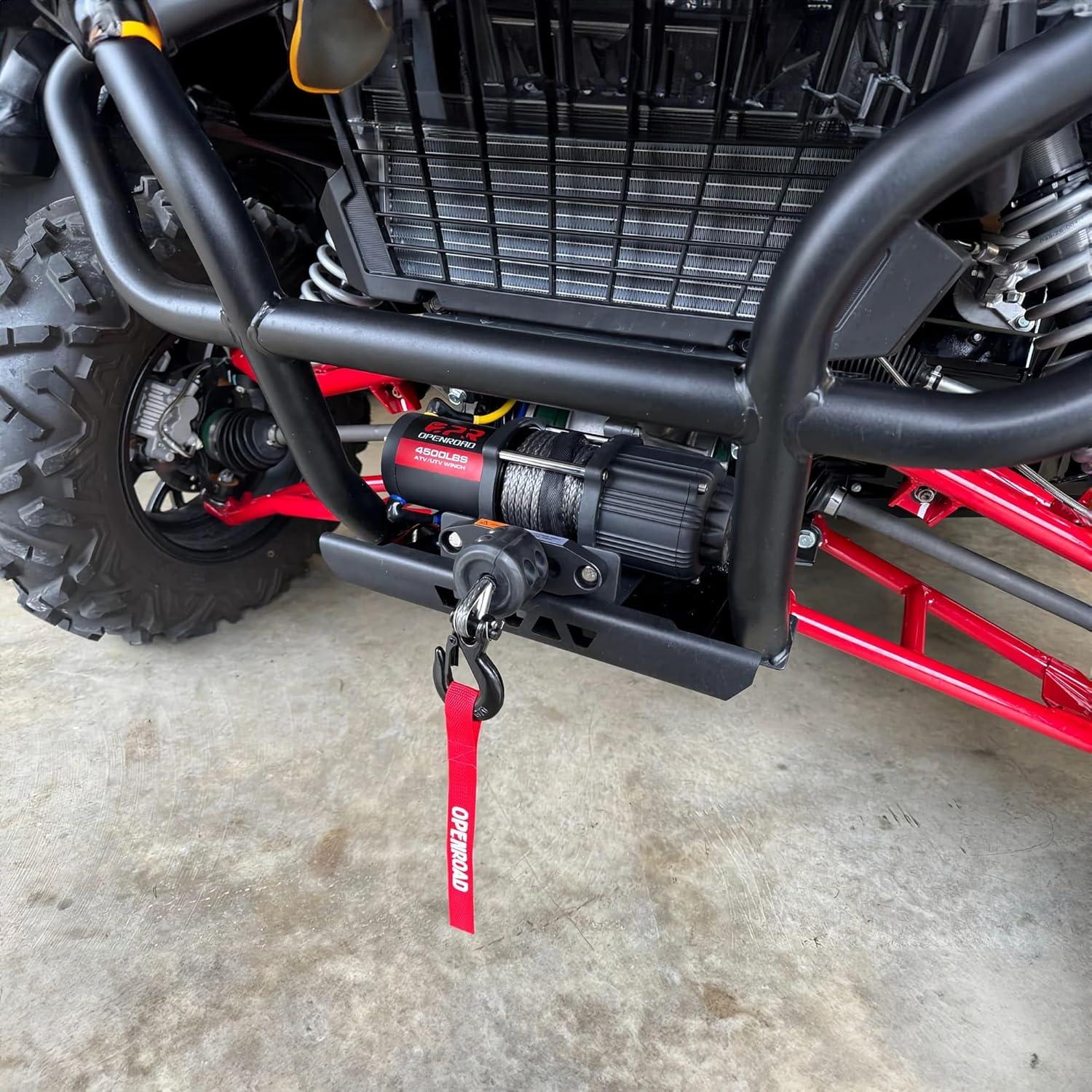 OPENROAD 4,500lbs 12V UTV SxS Wireless Electric Winch with Synthetic Rope - IP68 Rated