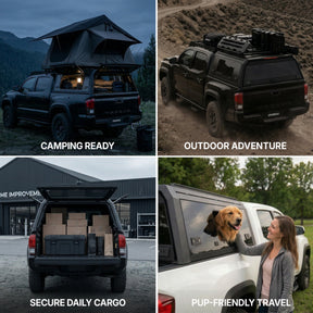 OPENROAD Bolt On Bed Cap with Sliding Side and Front Windows for 2024-2026 Toyota Tacoma