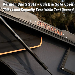 Openroad Aluminum Hard Shell V2 Rooftop Tent with LED Lights - 4 Season
