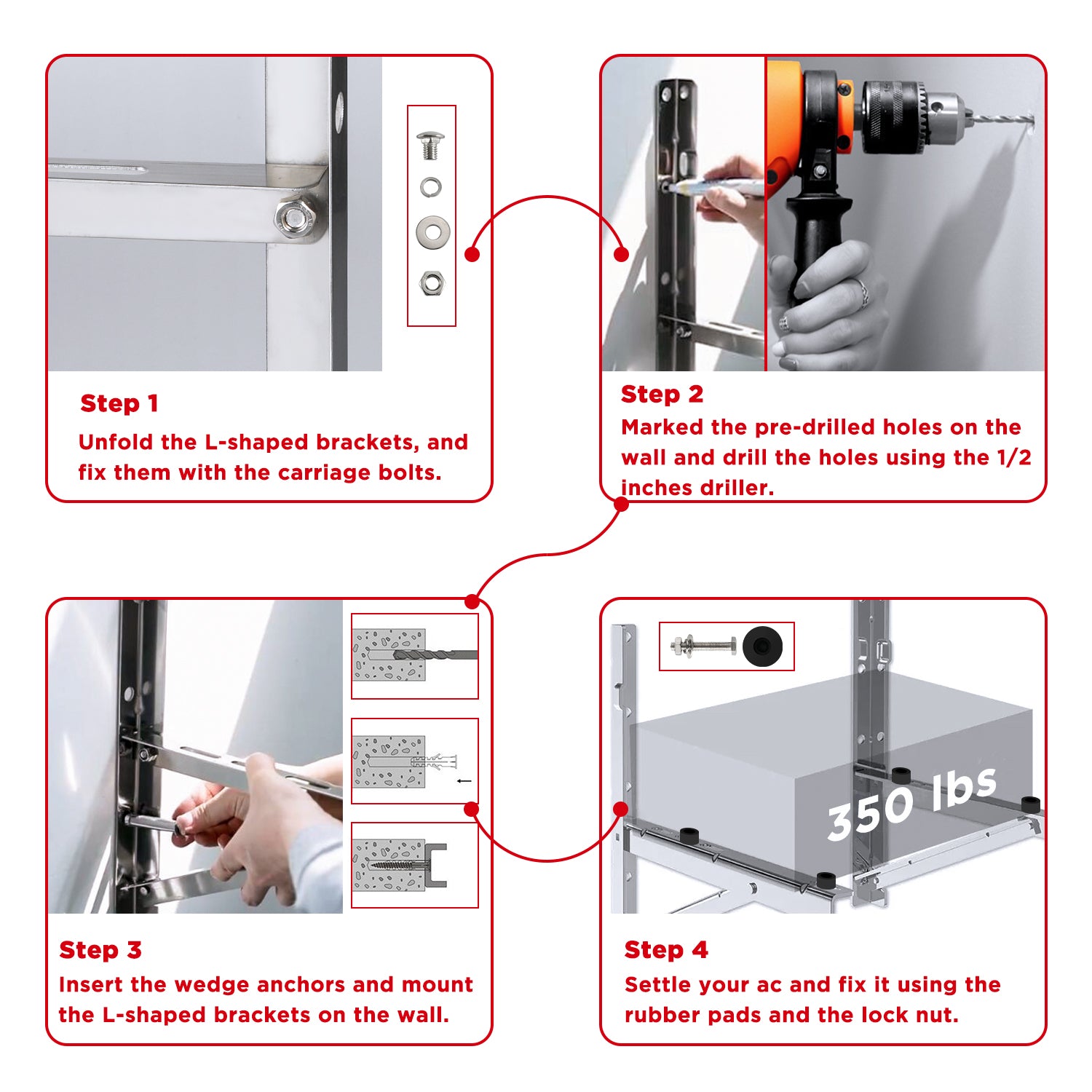 Wall Mounted Stainless Steel Bracket for Mini Spilt AC