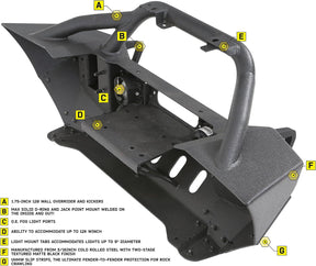 SmittyBilt XRC Gen2 Front Bumper for 2007-2018 Jeep Wrangler JK - Recon Recovery