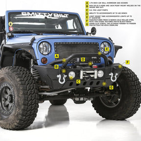 SmittyBilt XRC Gen2 Front Bumper for 2007-2018 Jeep Wrangler JK - Recon Recovery