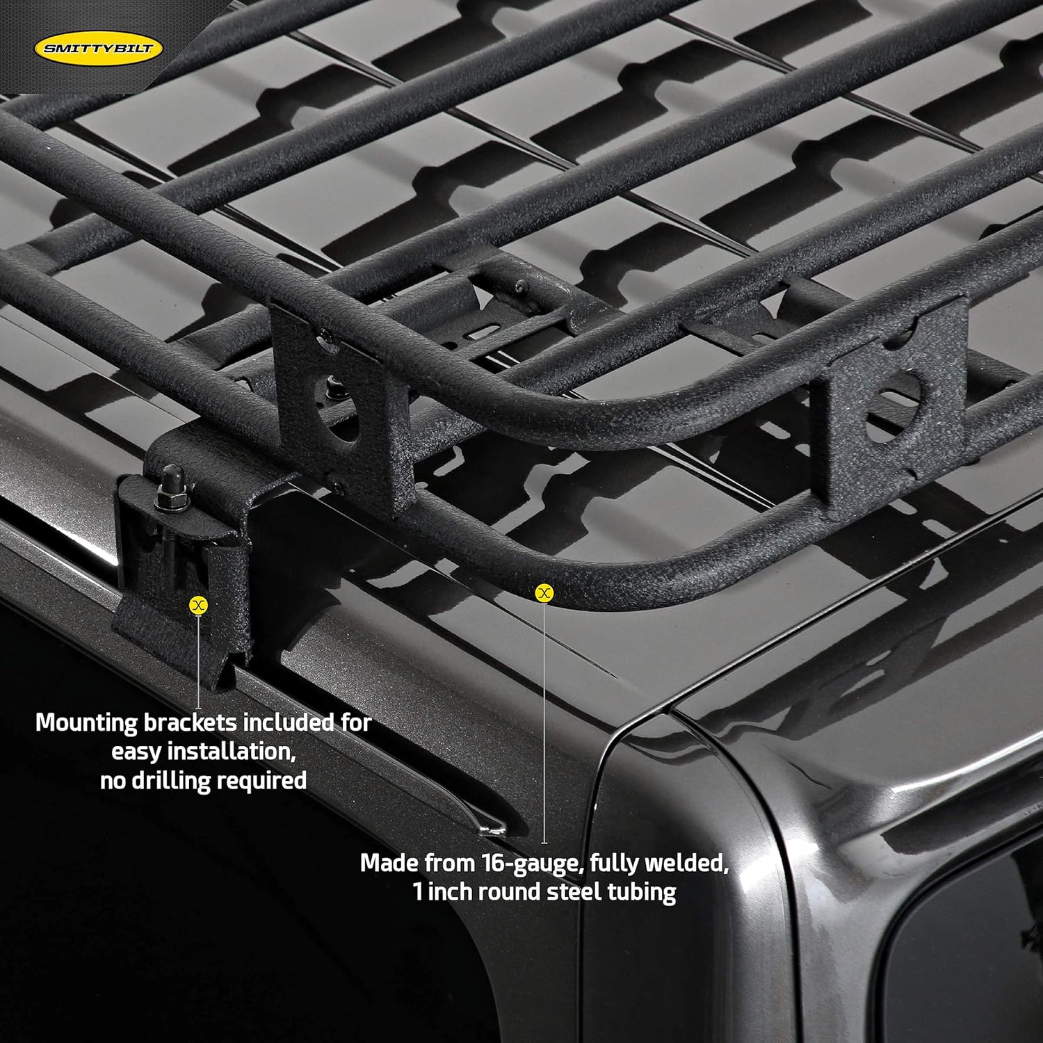 Smittybilt One Piece Defender Overland Roof Rack 2018-2025 Jeep Wrangler JL - Recon Recovery