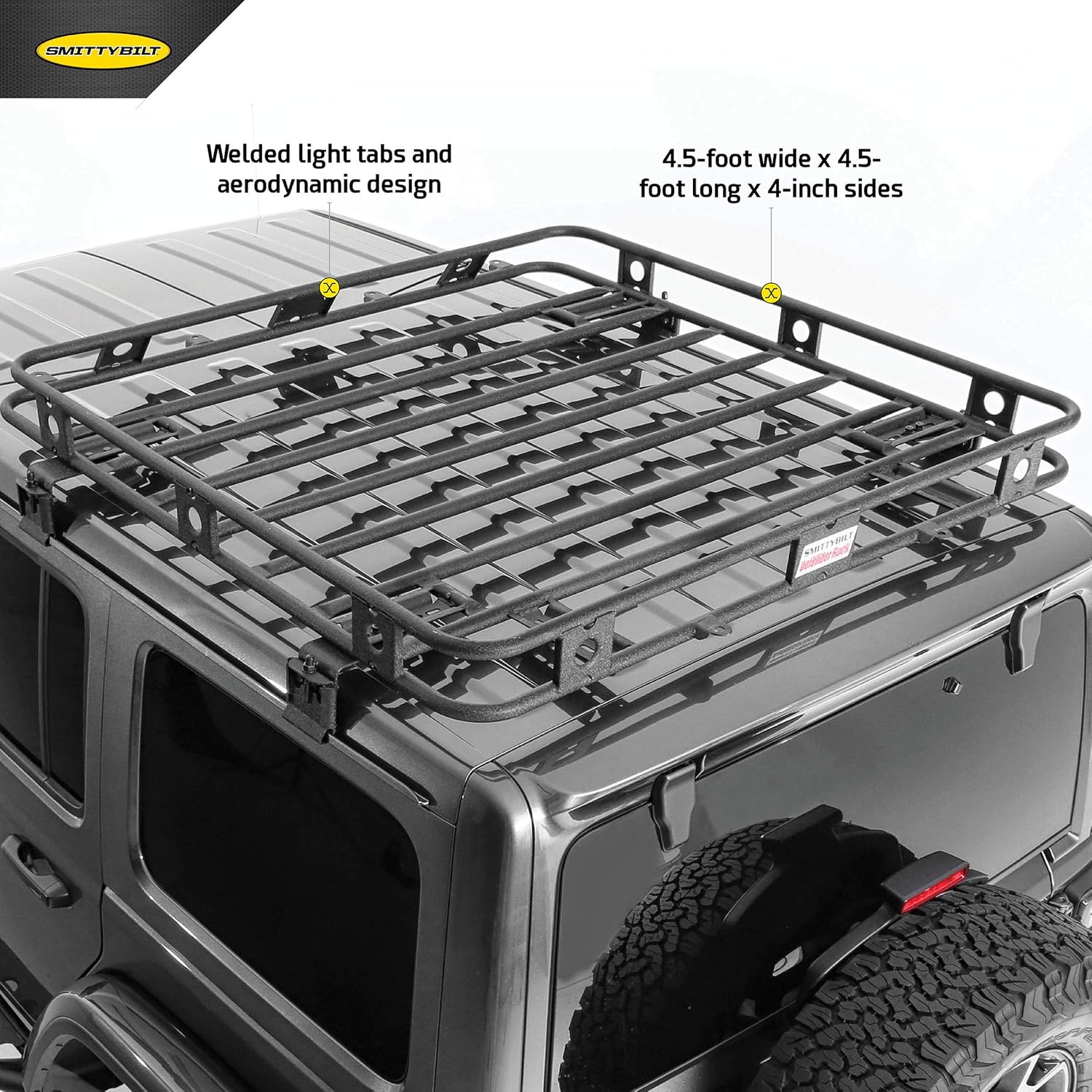 Smittybilt One Piece Defender Overland Roof Rack 2018-2025 Jeep Wrangler JL - Recon Recovery