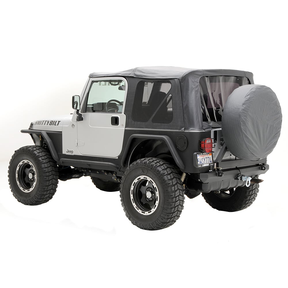 Smittybilt OEM Style Replacement Soft Top w/ Door Skins For 1997 - 2006 Jeep Wrangler TJ - Black