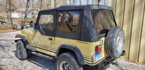Premium Replacement Soft Top Black Diamond With Tinted Windows For 1987-1995 Jeep Wrangler YJ