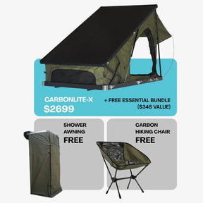 Inspired Overland CarbonLiteX Rooftop Tent – Ultralight Hard-Shell Overland Tent (93 lbs)