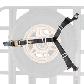 Smittybilt Defender Platform 3-Way Tire Ratcheting Tie Down Strap - Recon Recovery