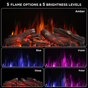 (Open Box) Eternal Flame EF26-LG Smart Electric Fireplace Logs, WiFi Enabled