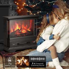 [Discontinued] Firelake FL27-BW Electric Fireplace Heater With Mantel