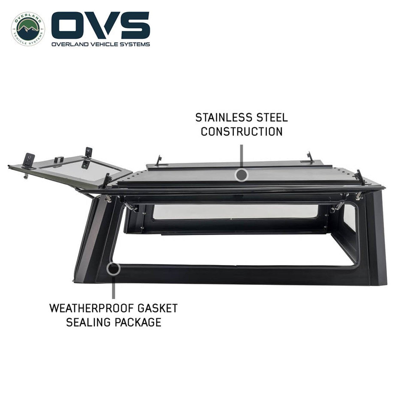 OVS Expedition Stainless Steel Truck Cap – Full Wing Doors for 2024–2026 Tacoma 6ft Bed