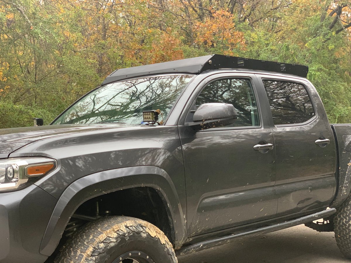 Low Profile Bolt On Premium Roof Rack With Light Guard For 2005-2023 Toyota Tacoma