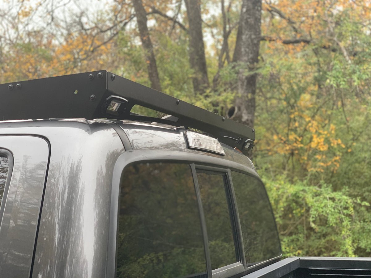 Low Profile Bolt On Premium Roof Rack With Light Guard For 2005-2023 Toyota Tacoma