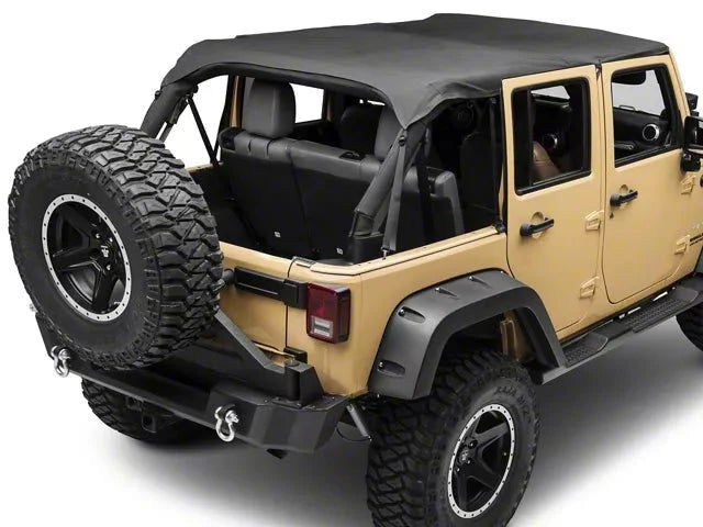Smittybilt Extended Bikini Top Black Diamond For 2010-2018 Jeep Wrangler JK 4 Door - Recon Recovery