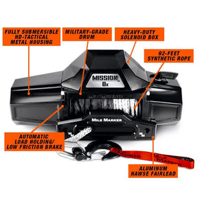 Mile Marker Mission Winch Series 8k - Covert Black