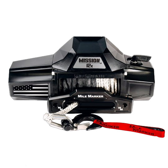 Mile Marker Mission Flag Series Winch – 12,000 lb Synthetic Rope | Built Tough, Built Proud