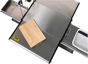 Smittybilt All-in-One Outdoor Kitchen Station - Fold-Up Stainless Steel Camp Kitchen