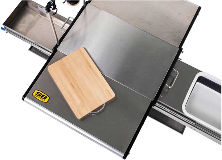 Smittybilt All-in-One Outdoor Kitchen Station - Fold-Up Stainless Steel Camp Kitchen