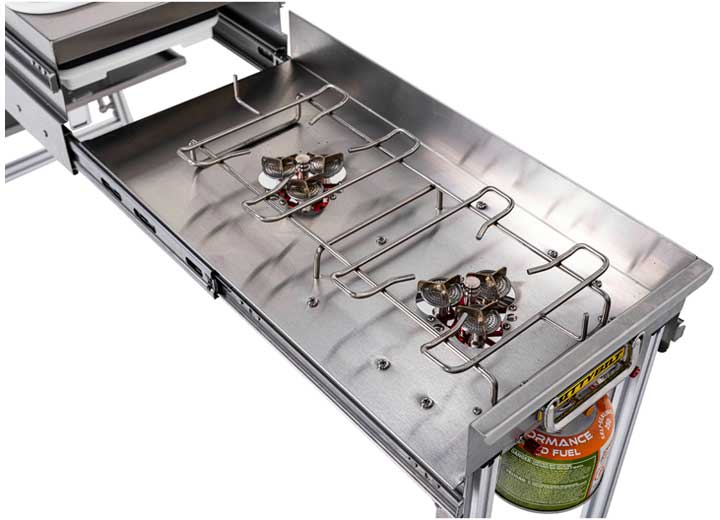 Smittybilt All-in-One Outdoor Kitchen Station - Fold-Up Stainless Steel Camp Kitchen