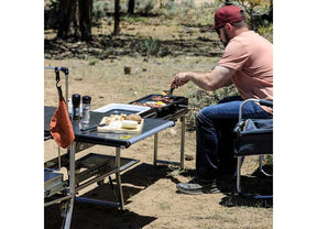 Smittybilt All-in-One Outdoor Kitchen Station - Fold-Up Stainless Steel Camp Kitchen
