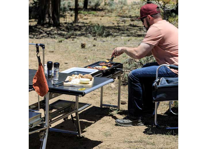 Smittybilt All-in-One Outdoor Kitchen Station - Fold-Up Stainless Steel Camp Kitchen