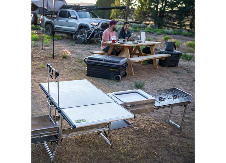 Smittybilt All-in-One Outdoor Kitchen Station - Fold-Up Stainless Steel Camp Kitchen
