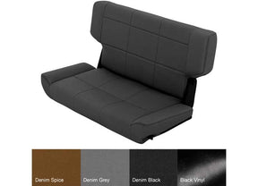 Smittybilt Black Denim Fold & Tumble Rear Seat For 1997-2006 Jeep Wrangler TJ LJ- Recon Recovery