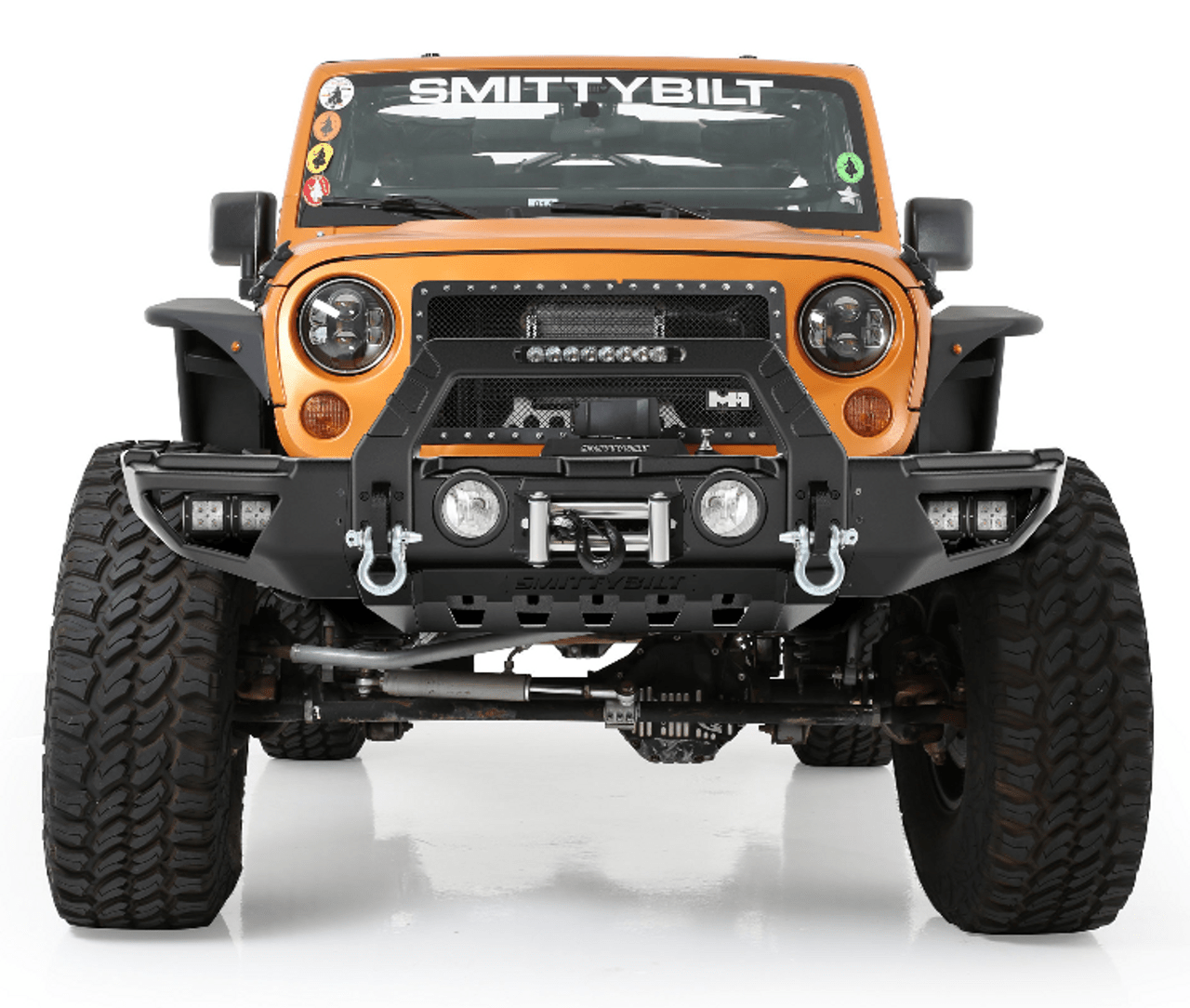SmittyBilt Stryker Modular Front Bumper for 2007-2025 Jeep Wrangler JK JL & Gladiator JT