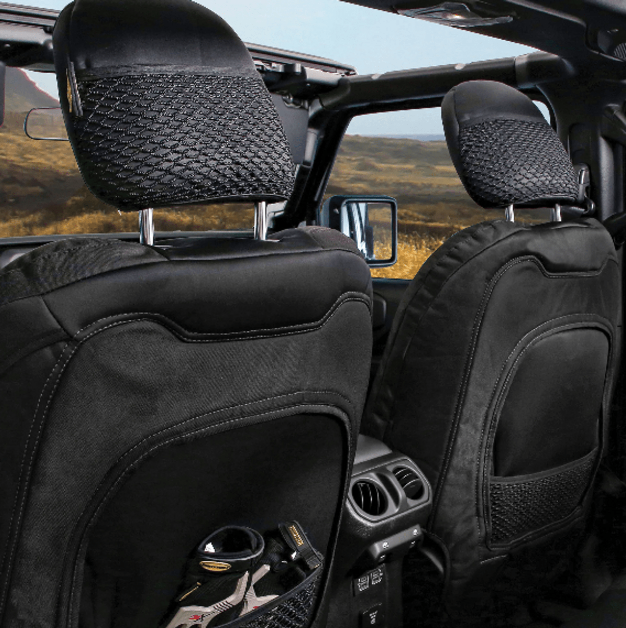 Smittybilt GEN2 Tan Neoprene Seat Cover Set Front & Rear For 2018-2025 Jeep Wrangler JL - Recon Recovery