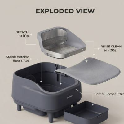 Self Cleaning Cat Litter Box with APP Control