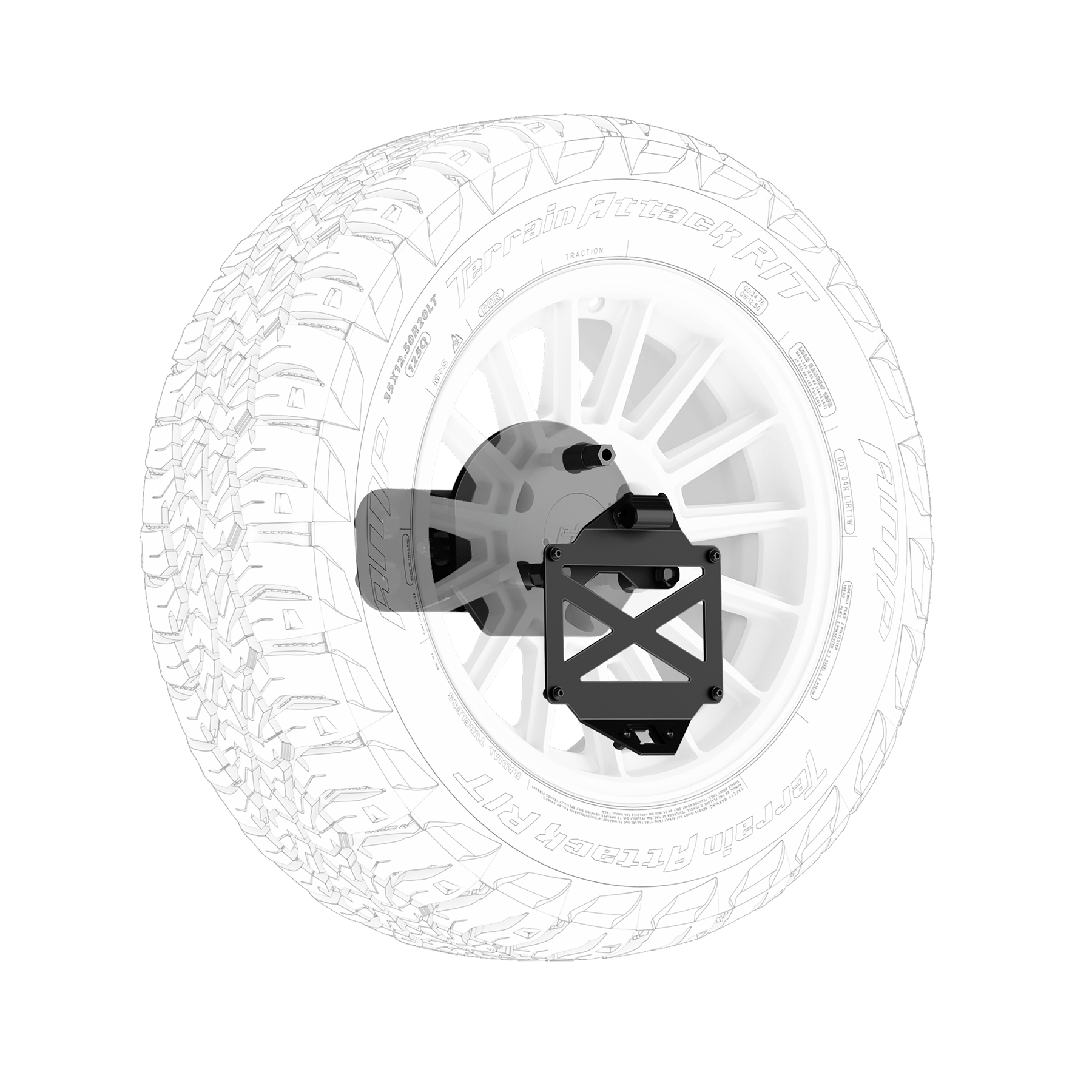 Body Armor 4x4 Pro Series II Tire Carrier with License Plate Holder for Tacoma & 4Runner