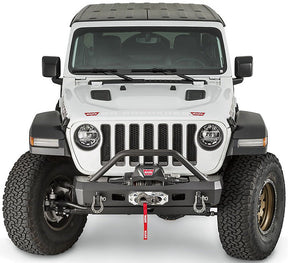WARN Elite Stuby Front Bumper 18-26 Jeep Wrangler JL & Gladiator JT – Heavy-Duty 12,000 lb Rated
