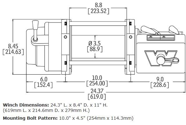 Warn 97720 M12-S Electric Winch - 12,000 lbs. Pull Rating, 100 ft. Synthetic Rope