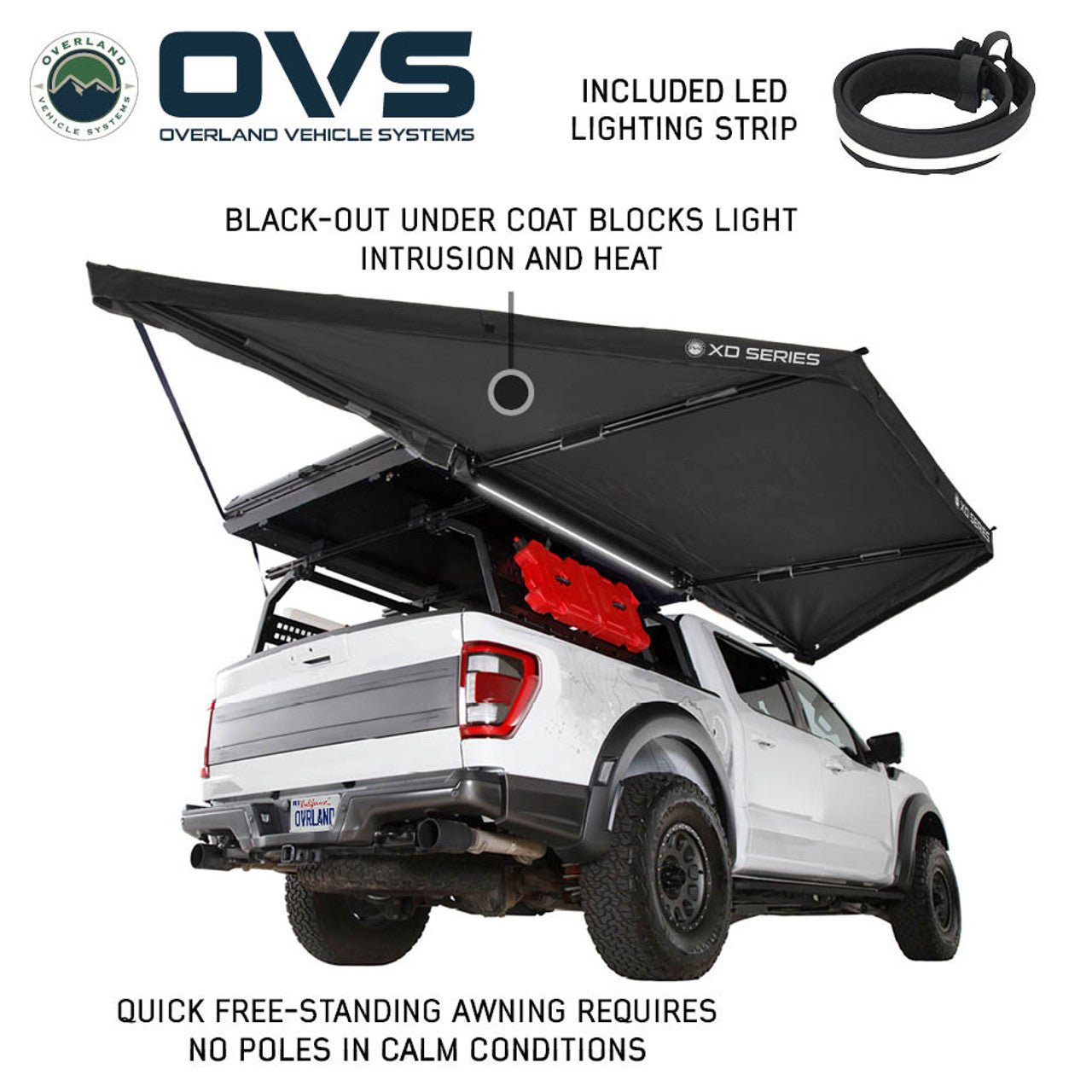 OVS XD Nomadic 180 LTE Awning – Compact 180° Overland Shade Shelter