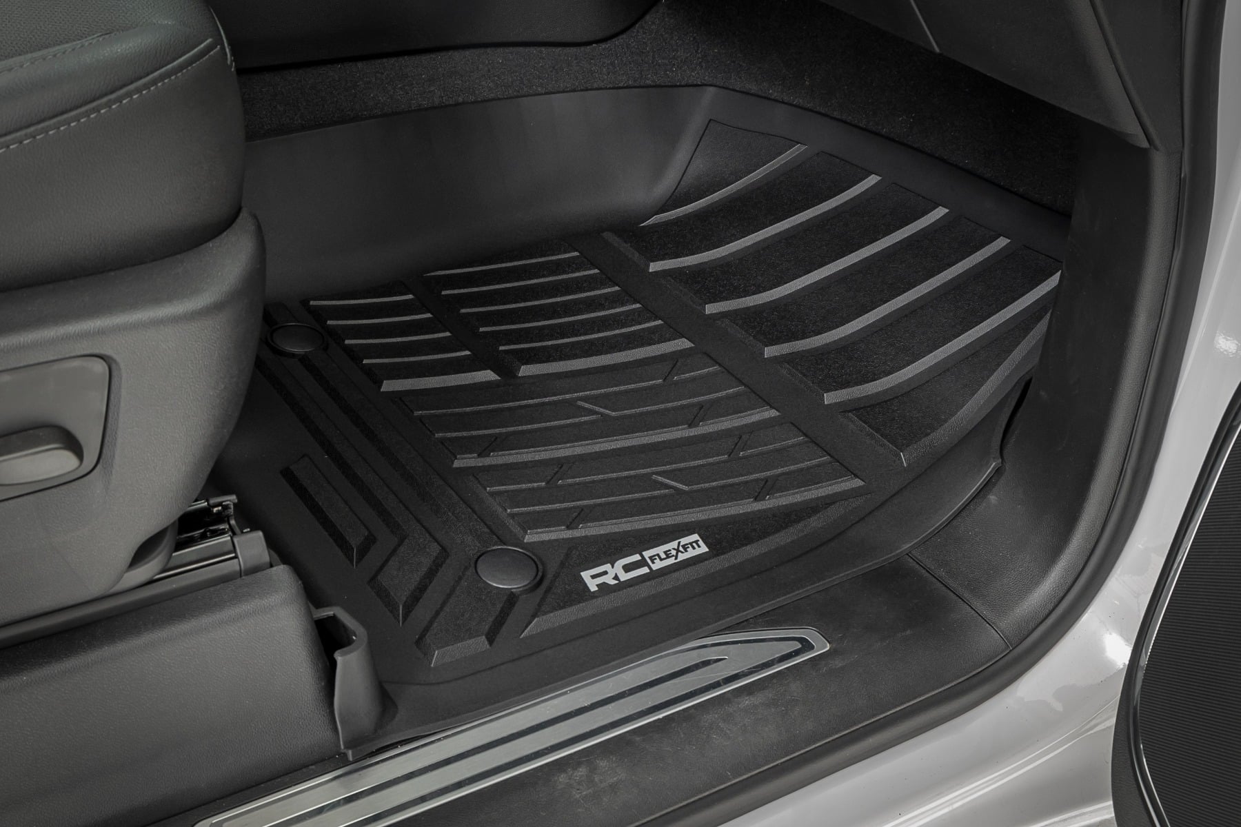 Rough Country Flex-Fit Floor Mats for 2019-2026 Chevy/GMC 1500 & 2500HD/3500HD