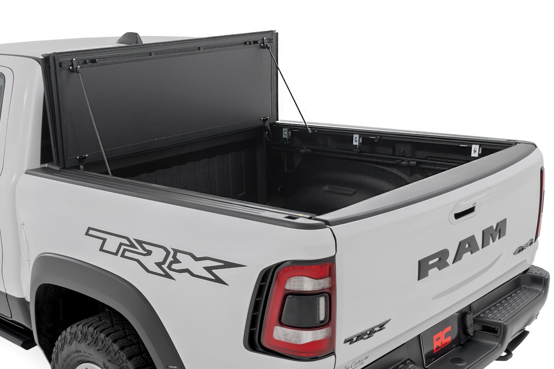 Rough Country Hard Tri-Fold Flip Up Bed Cover for 2021-2024 Ram 1500 & 1500 TRX