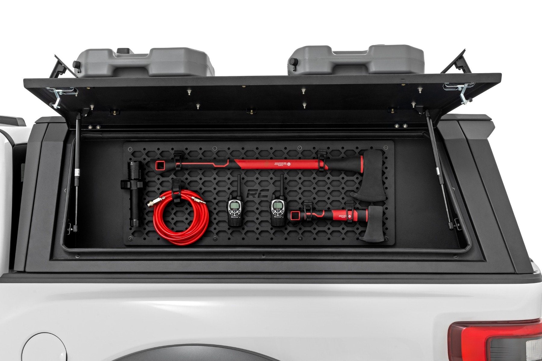 RC Modular Bed Cap Molle Panel & Storage Bin Accessory (Driver Side) + LED Lighting - Recon Recovery