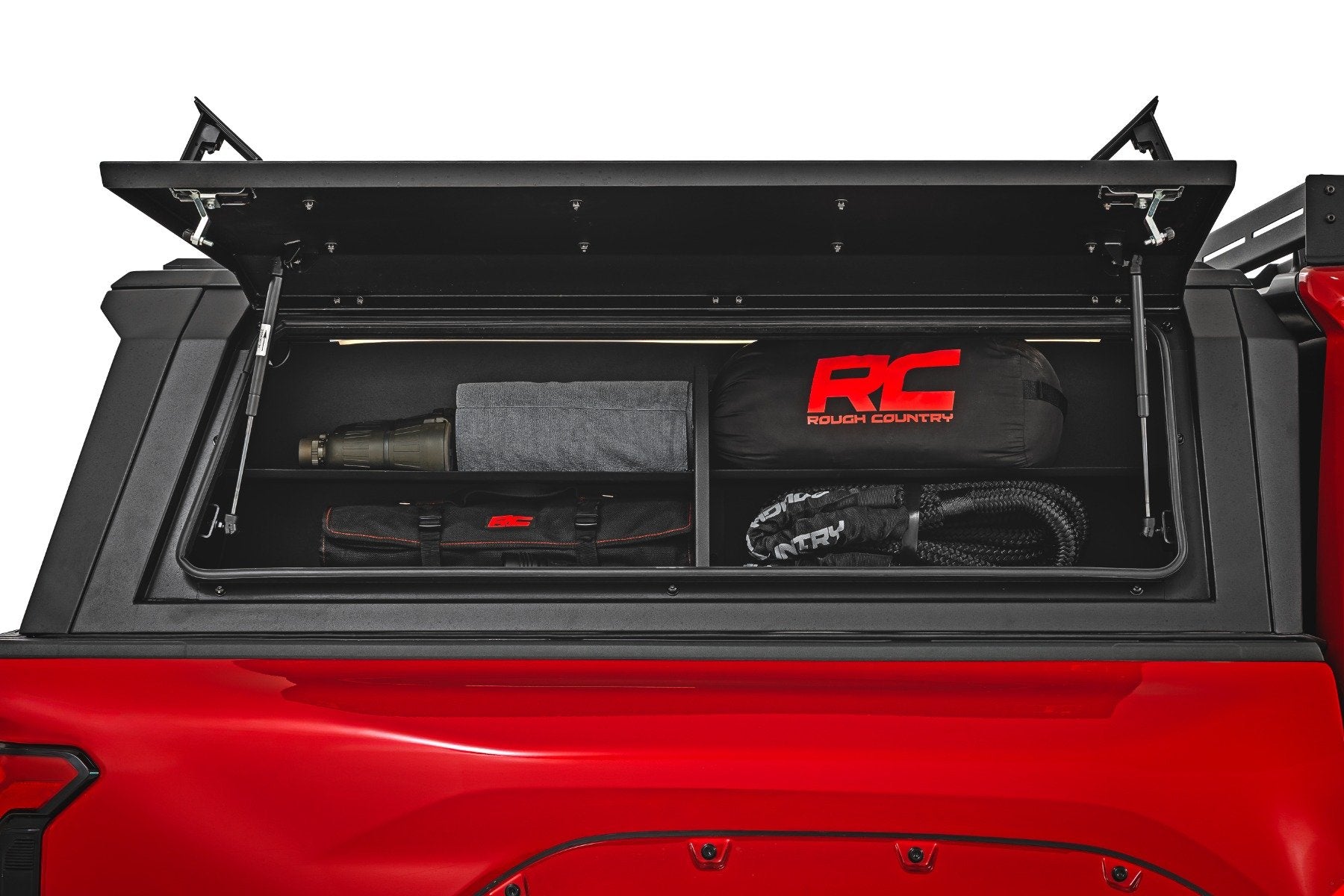 Rough Country Bed Cap Side Shelf Bin | Passenger Side | 2016–2026 Toyota Tacoma