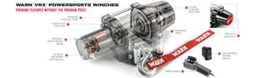 WARN VRX 25-S Winch – 2,500 lb ATV UTV Powersports Winch with Synthetic Rope