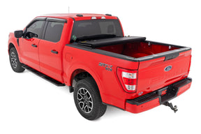 Rough Country Hard Tri-Fold Flip Up Bed Cover for 2015-2020 Ford F-150