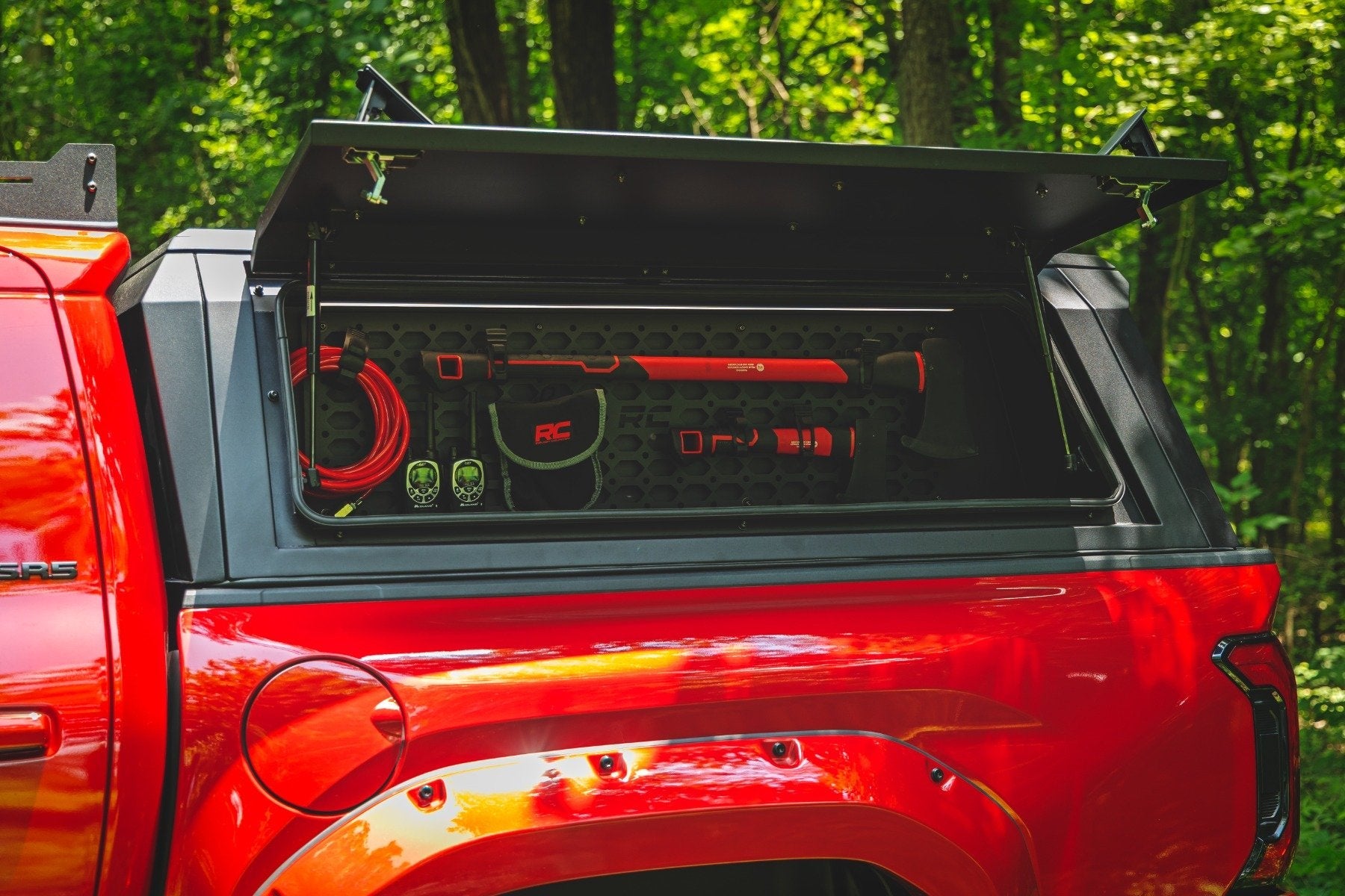 Rough Country Bed Cap Molle Panel Storage Bin + LED Lighting | 2016–2026 Toyota Tacoma