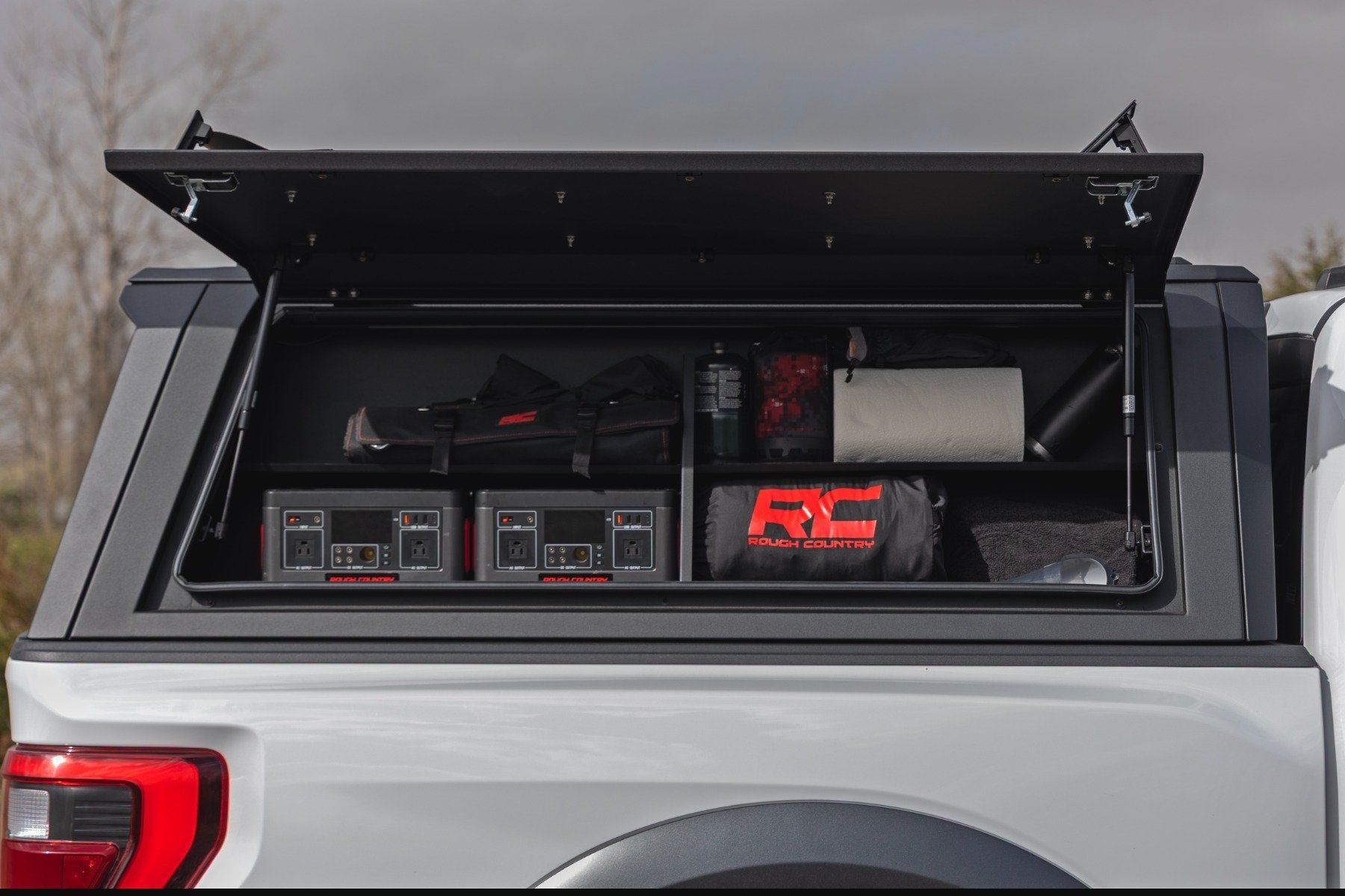 RC Modular Bed Cap Storage Bin Accessory (Passengers Side) + LED Lighting - Recon Recovery