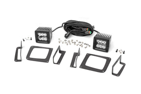 Rough Country Fog Mount 2 inch Black Pair LED Light Kit for 2014-2015 GMC Sierra 1500