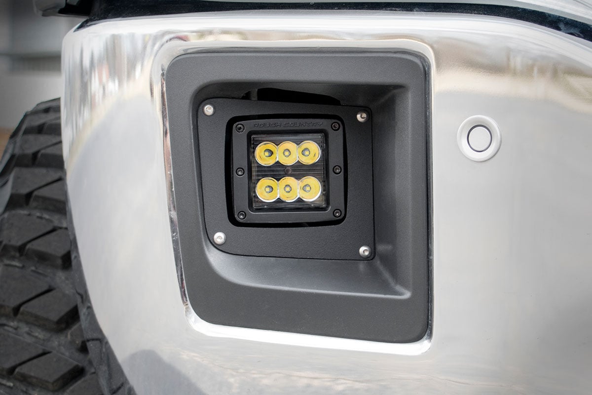 Rough Country Fog Mount 2 inch Black Pair LED Light Kit for 2014-2015 GMC Sierra 1500