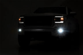 Rough Country Fog Mount 2 inch Black Pair LED Light Kit for 2014-2015 GMC Sierra 1500