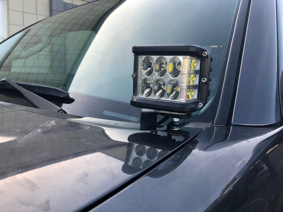 Low Profile Bolt On LED Ditch Light Mounting Brackets For 2005-2015 Toyota Tacoma