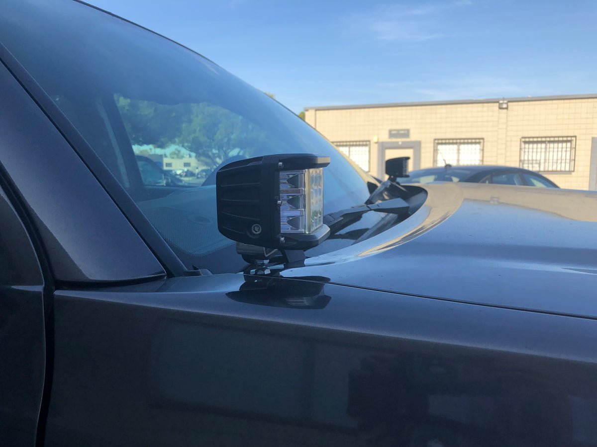 Low Profile Bolt On LED Ditch Light Mounting Brackets For 2005-2015 Toyota Tacoma