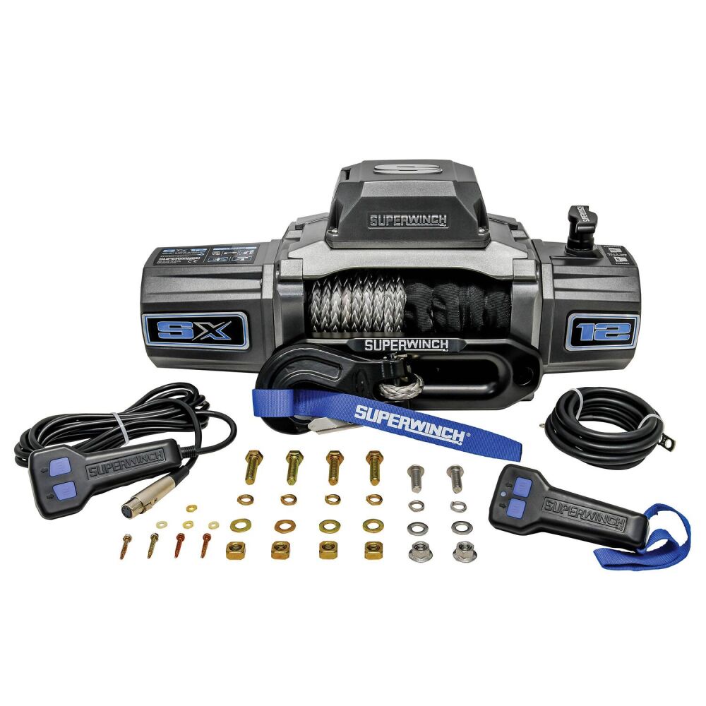 Superwinch SX12SR 12,000 lbs. Wireless Recovery Winch with LED- 80ft Synthetic Rope
