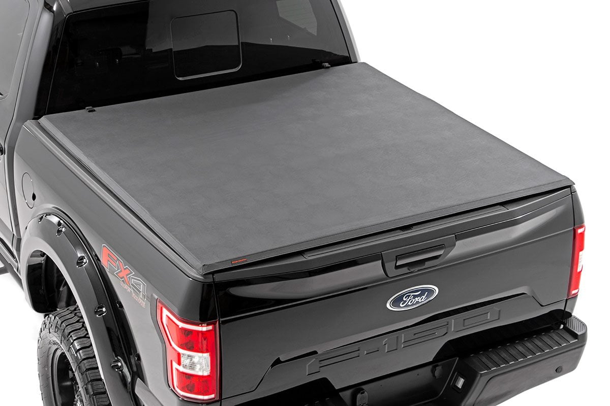 Rough Country Soft Tri-Fold Bed Cover for 2017-2020 Ford F-150/Raptor